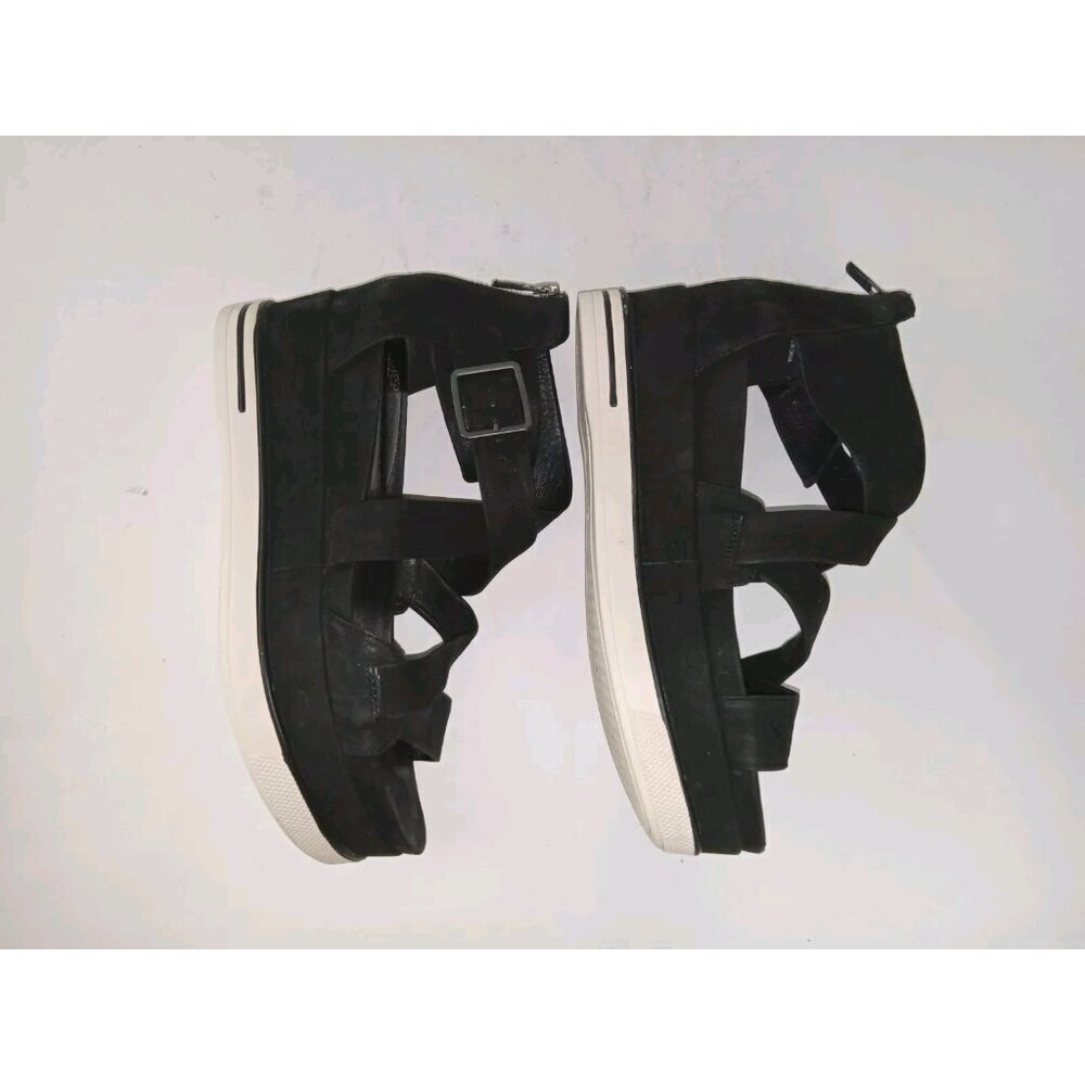 Eileen Fisher  Black Boost Platform Sandal 9 Summer Vacation Travel Minimalist - Picture 10 of 12